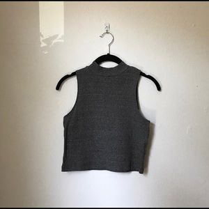 Sleeveless turtleneck crop top